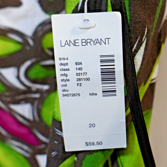 LANE BRYANT Dress Size 2 Sleeveless Multicolor Adjustable Straps Smocked Women’s - Picture 4 of 6